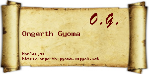 Ongerth Gyoma névjegykártya